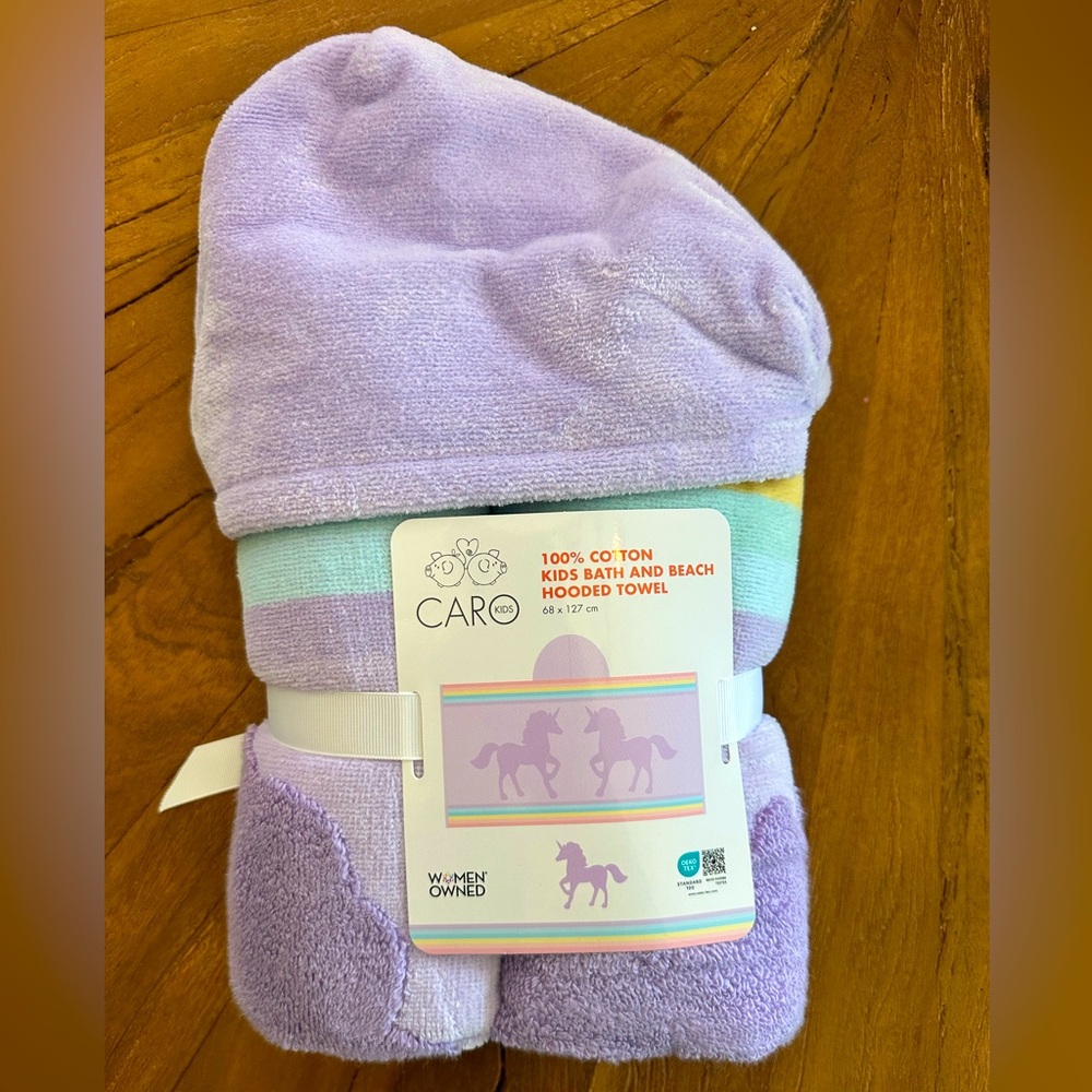 CARO 100% cotton kids bath & beach HOODED towel